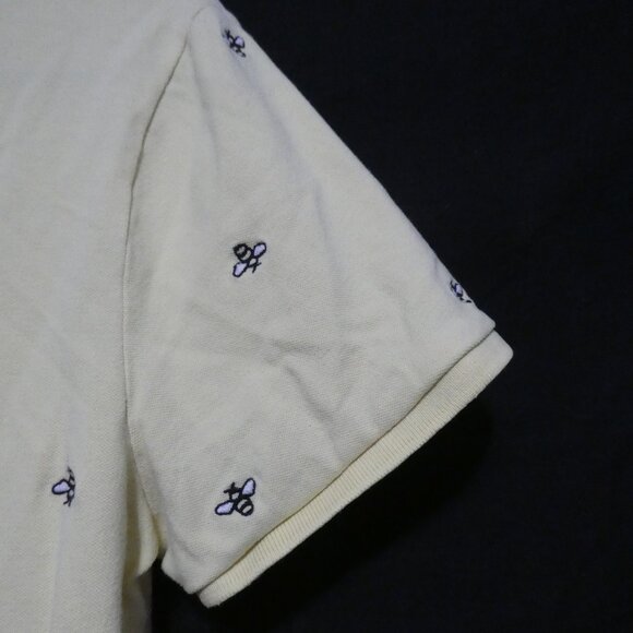 CROFT & BARROW | large | Yellow Polo Short Sleeve With Embroidered Bees All Over - Picture 12 of 16